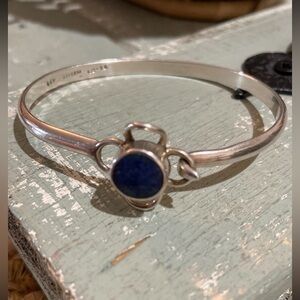 Sterling Silver and Blue Lapis  Stone Bracelet